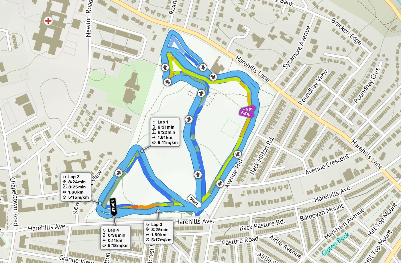 Potternewton parkrun route