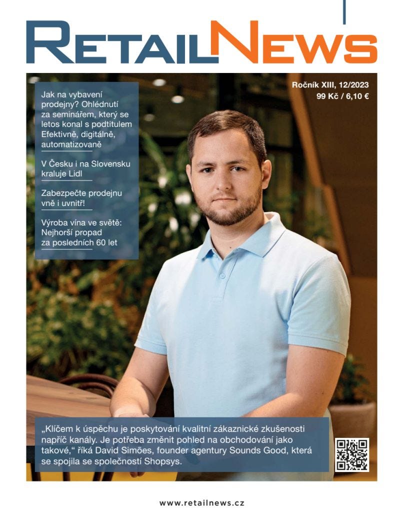 David Simoes in the front-page of RetailNews.cz Magazine