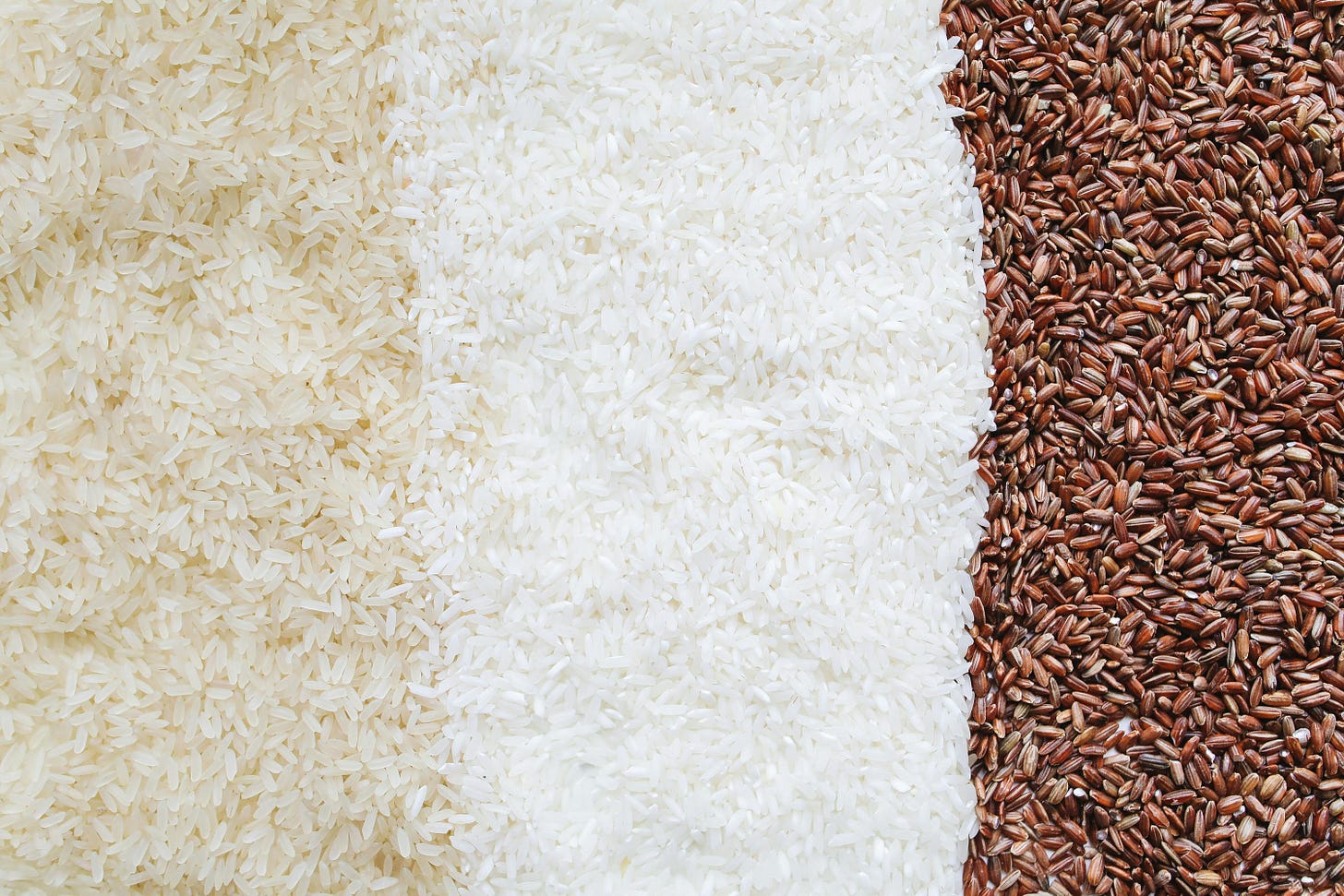 different types of rice