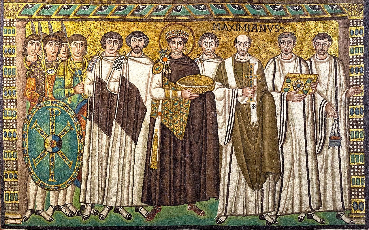 Emperor Justinian and his retinue