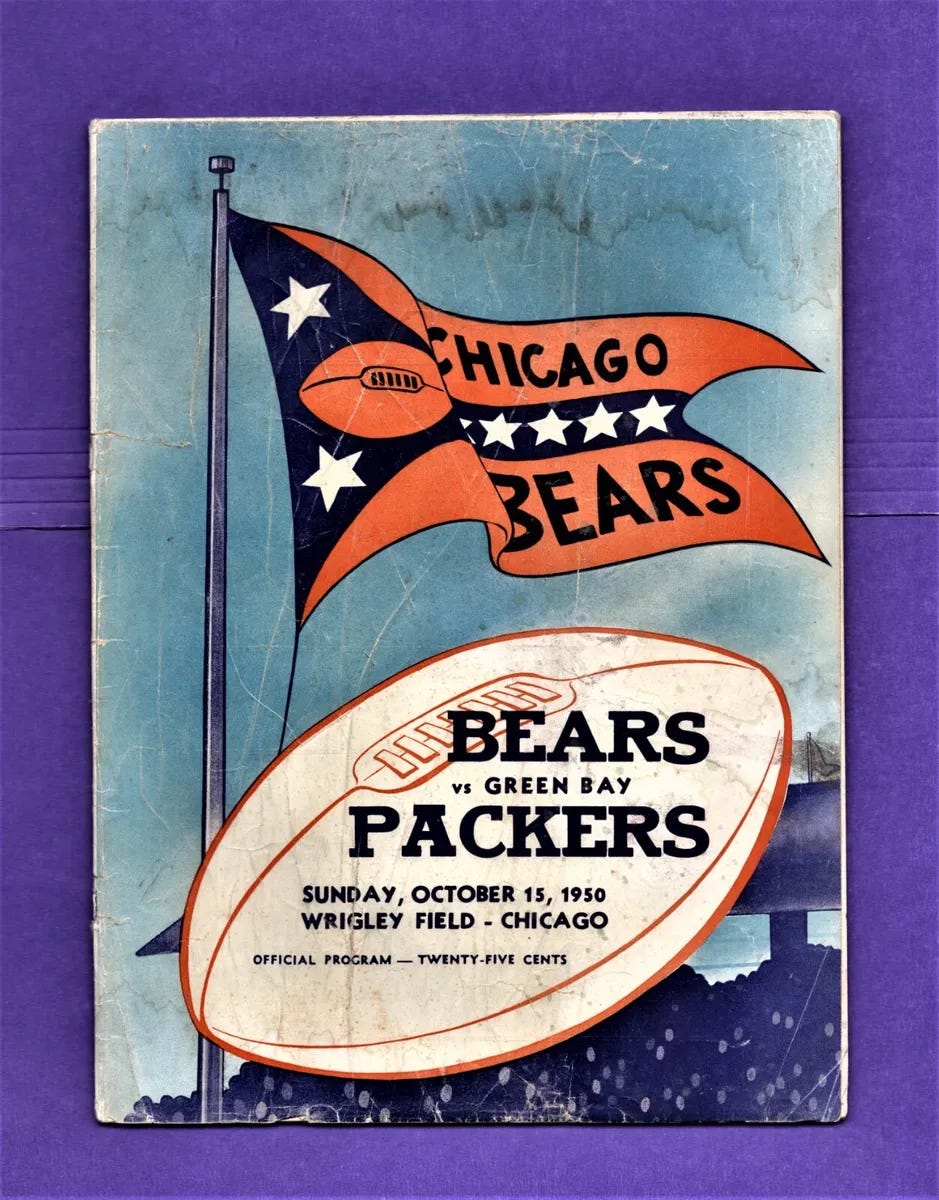 GREEN BAY PACKERS at CHICAGO BEARS NFL 1950 VINTAGE PROGRAM | eBay