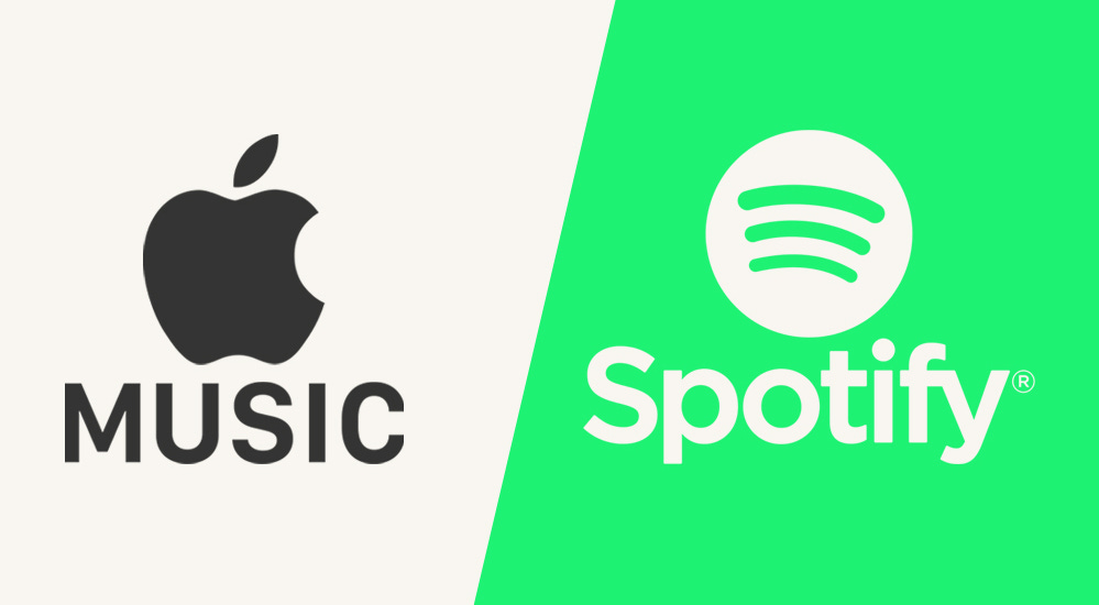 apple and spotify music logos