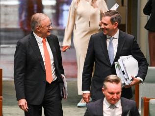 CANBERRA, Australia, NewsWire Photos. May 15, 2024: The Prime Minister, Anthony Albanese and Federal Treasurer Jim Chalmers arrive for Question Time at Parliament House in Canberra. Picture: NCA NewsWire / Martin Ollman CANBERRA, Australia, NewsWire Photos. May 15, 2024: The Prime Minister, Anthony Albanese and Federal Treasurer Jim Chalmers arrive for Question Time at Parliament House in Canberra. Picture: NCA NewsWire / Martin Ollman
