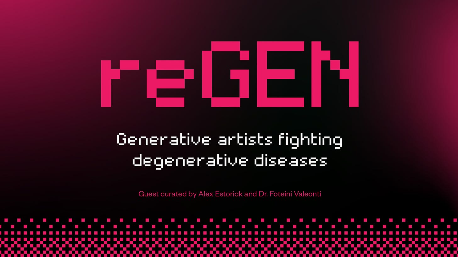 reGEN via ArtBlocks, curated by Alex Estorick and Dr. Foteini Valeonti.