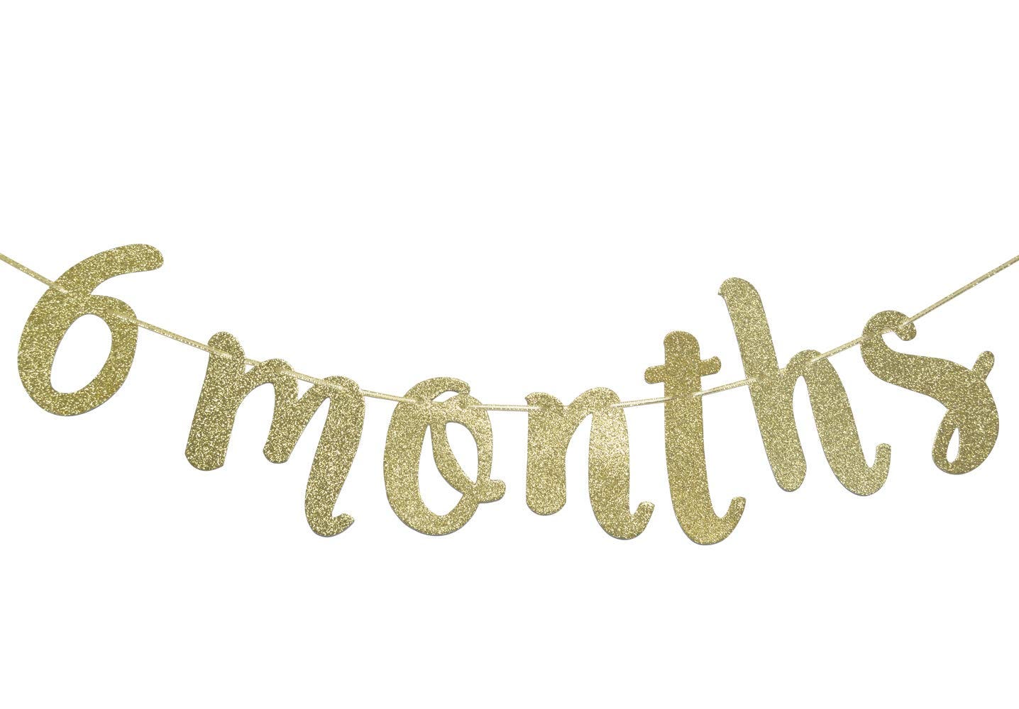 Amazon.com: 6 Months Banner Sign for 1/2 Birthday Garland Baby Shower  Birthday Party Decor Cursive Bunting Decorations Gold Glitter : Toys & Games