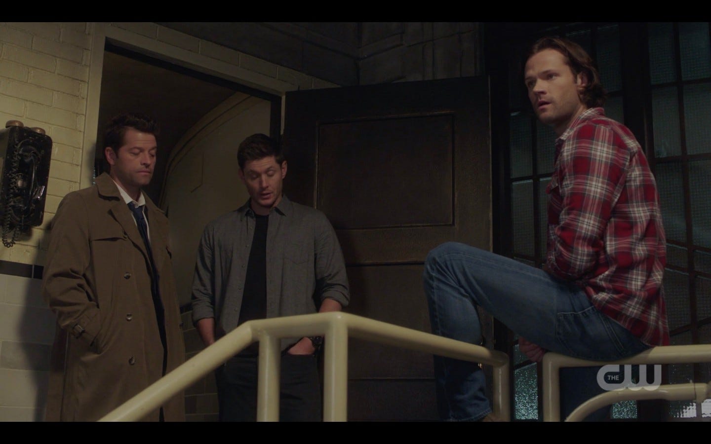 sam dean winchester with castiel watching jack die 1407 spn