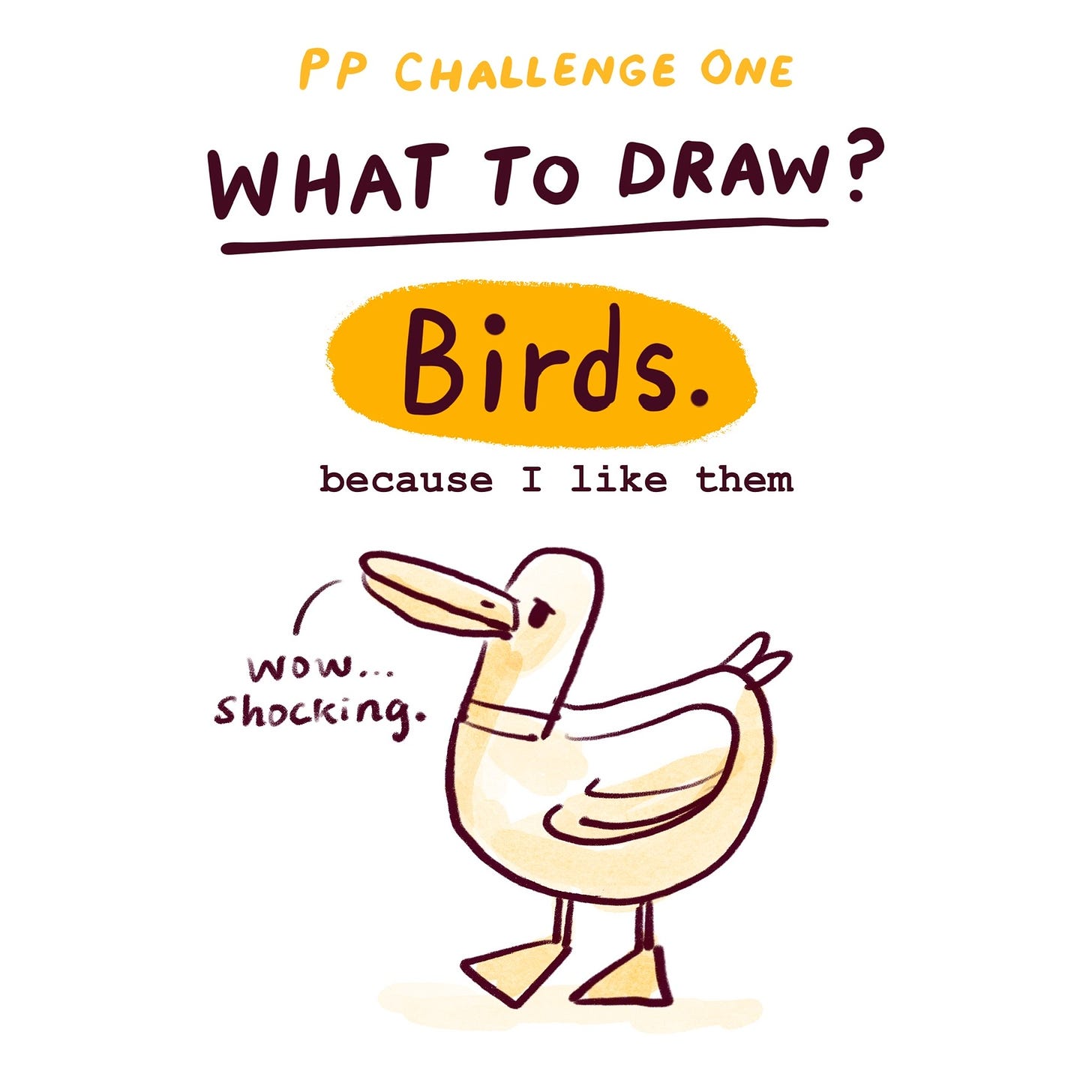Purposeful Practice Challenge One Subject Birds illustrated Kayla Stark
