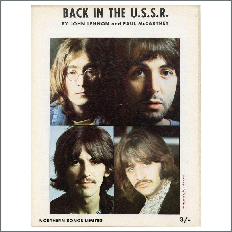 B32022 - The Beatles Back In The USSR Northern Songs Ltd. 1968 Sheet Music  (UK)