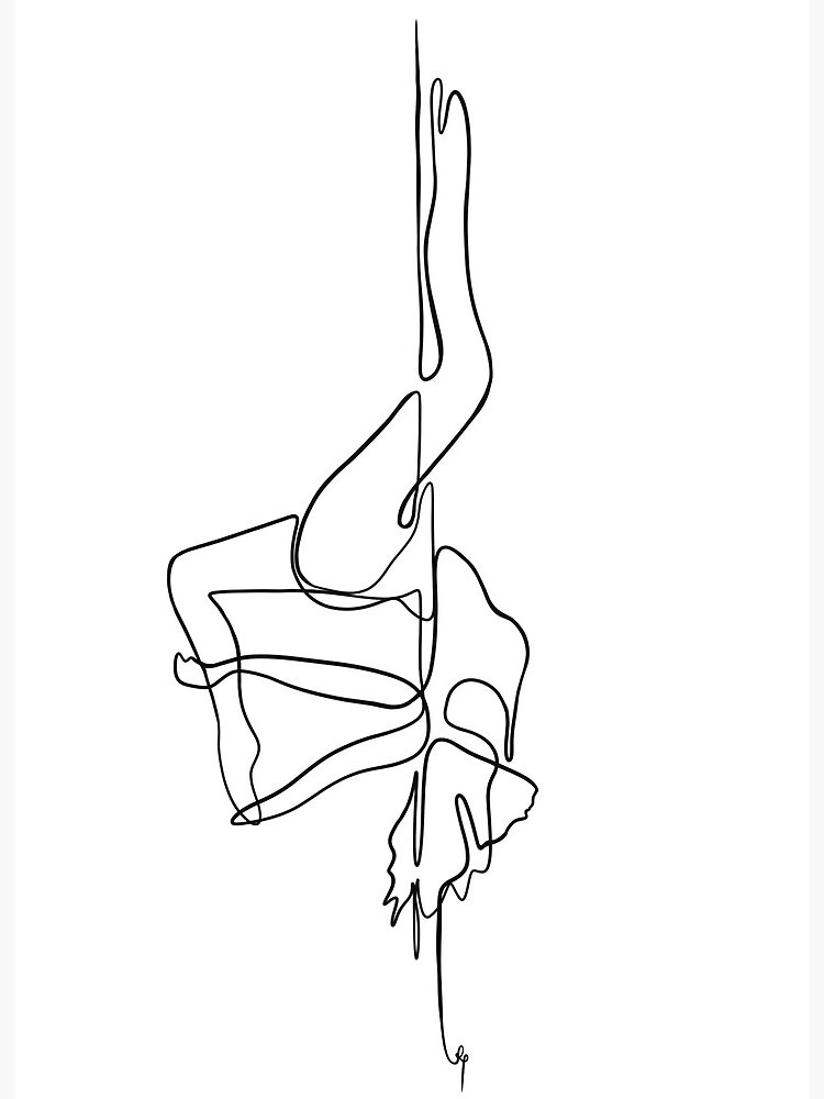 Pole Dancer Single Line Drawing 1" Art Board Print for Sale by SixPonies |  Redbubble