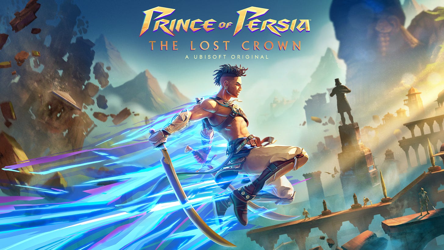 Key Art for Prince of Persia featuring Sargon flying through the air.