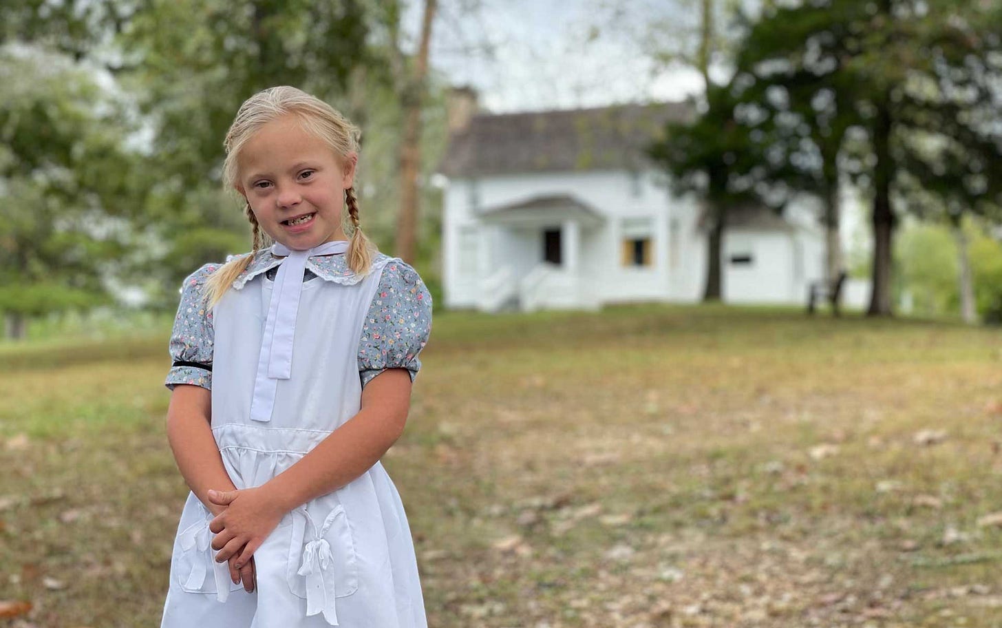 Indy at the Laura Ingalls Wilder house WEB