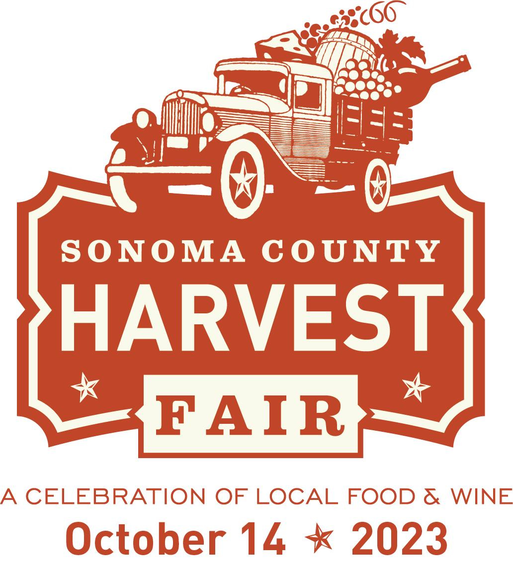 May be an image of text that says 'SONOMA COUNTY HARVEST FAIR A CELEBRATION OF LOCAL FOOD & WINE October 14 2023'