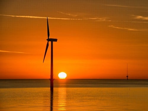 offshore wind sunset