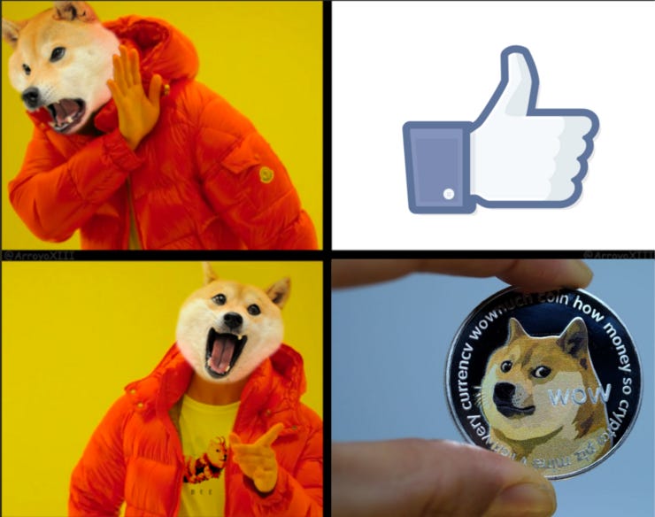 Doge tipping could replace likes, making viral tweets and uplifting art financially remunerative