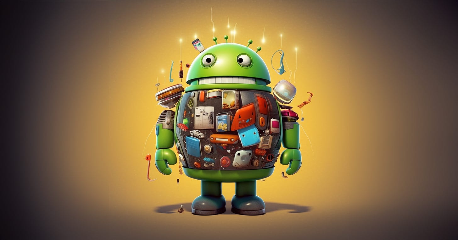 The Android bot with a belly of apps
