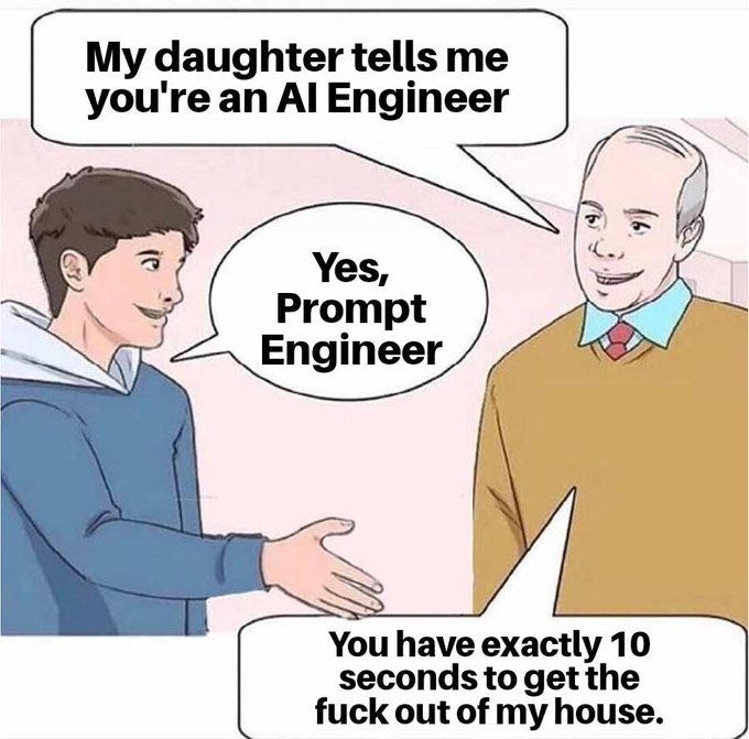 a father refuses to let his daughter go out with a prompt engineer