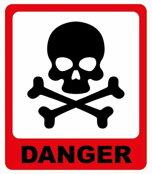 DANGER WARNING Skull Crossbones Sign Keep Out Decal Door Car Window Wall Sticker - Picture 1 of 1