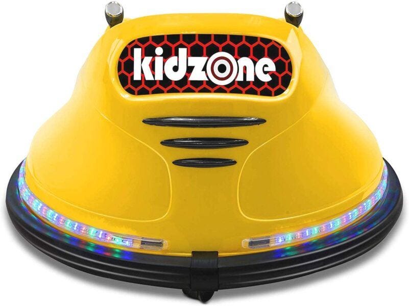 kidzone electric bumper car yellow lit up 2020