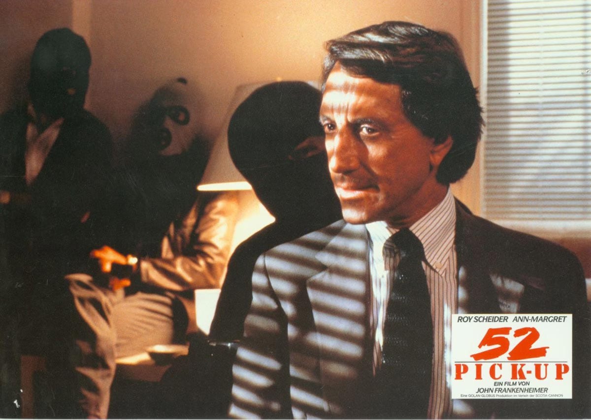 Roy Scheider as Harry Mitchell in 52 Pick-Up (1986)