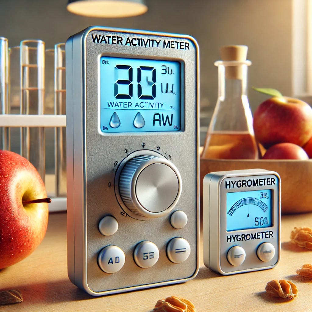 Water activity meters and hygrometers are used to measure if a food product offers safe moisture levels.