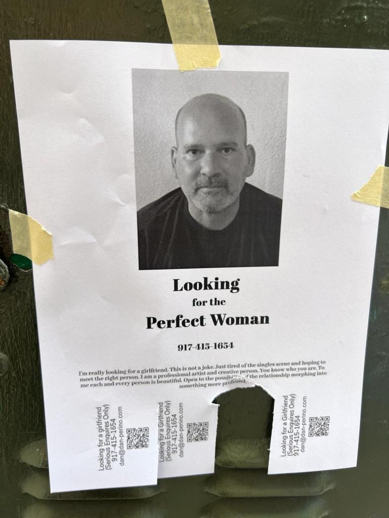 NYC singleton who posted 'looking for a girlfriend' flyers 10 years ago is  back at it