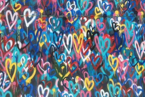 Spray Paint Design A Lot Of Heart Graffiti Wall- POSTER 20x30 | eBay