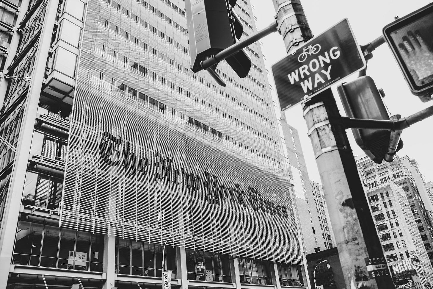 The New York Times is going the wrong way