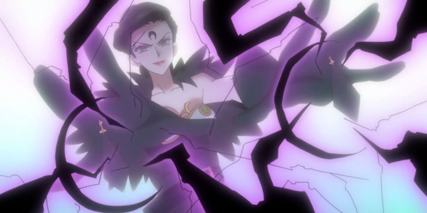 Petz de las Hermanas Spectre lanzando un hechizo en Sailor Moon Crystal