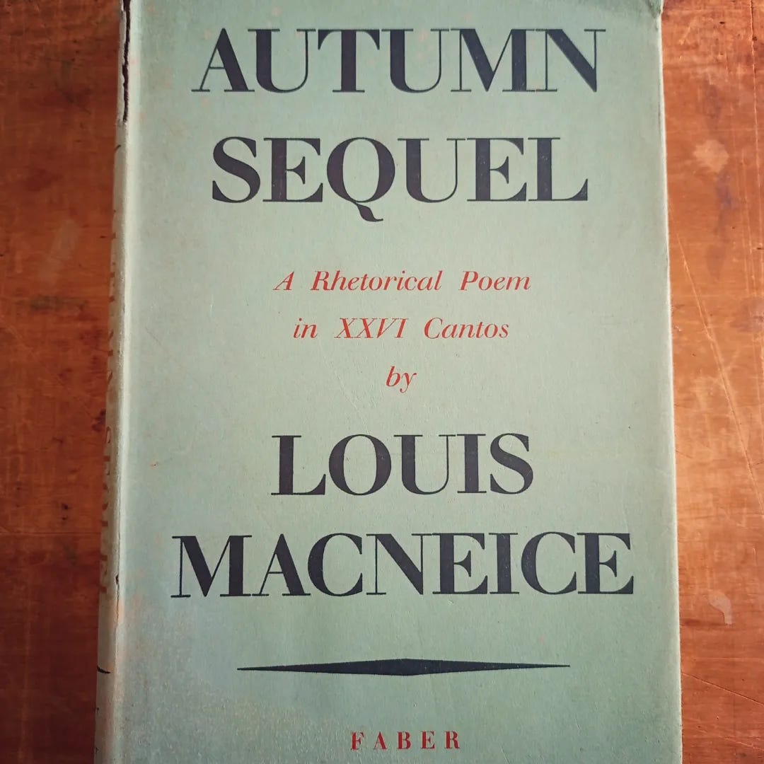 First edition of Autumn Sequel, with the title in black on a green dust jacket