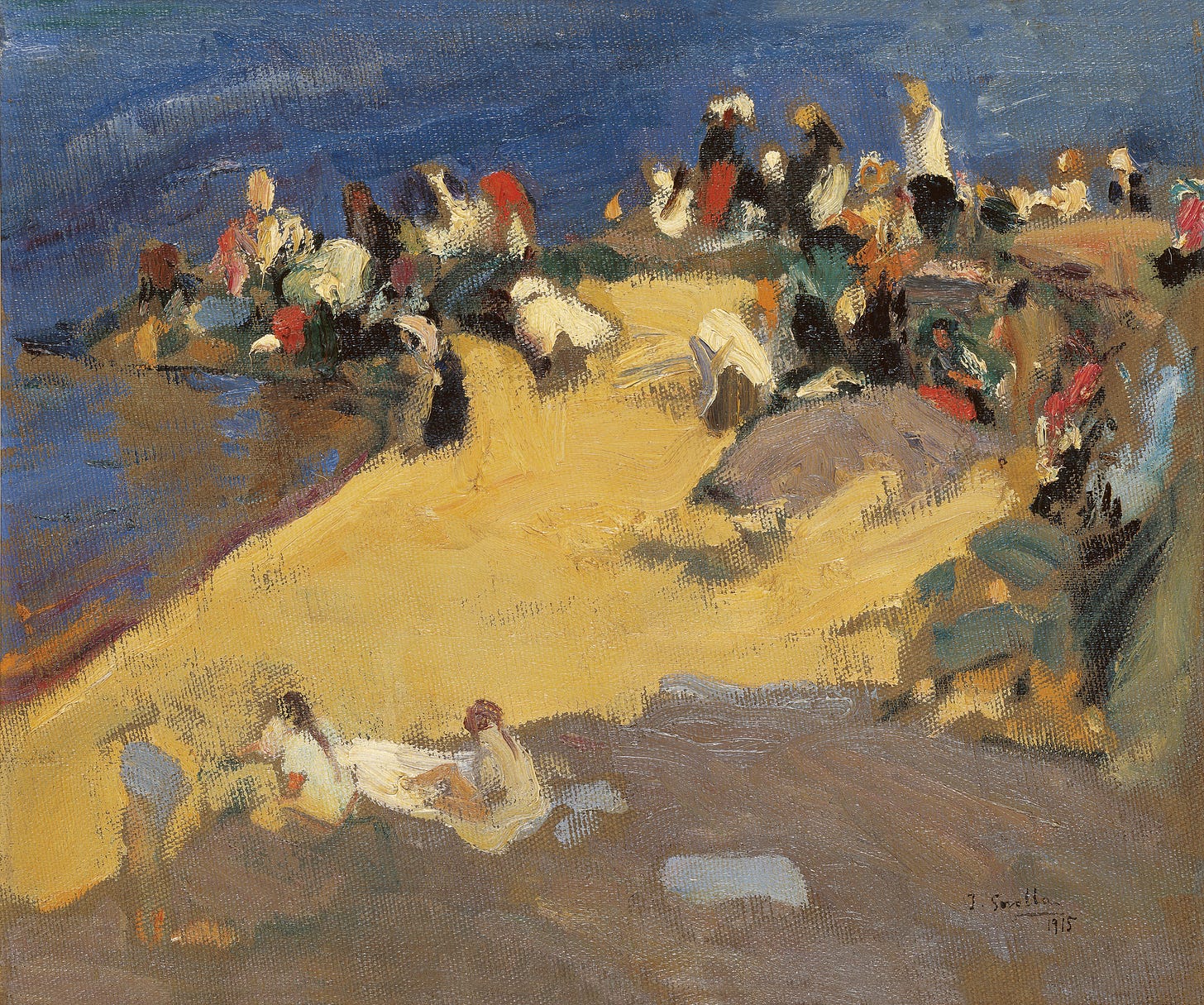 Quatro intitulado Lavanderas de Galicia, do pintor espanhol Joaquín Sorolla, datado de 1915. A partir do estilo impressionista, ele retrata um grupo de mulheres lavadeiras à beira de um curso d'água.