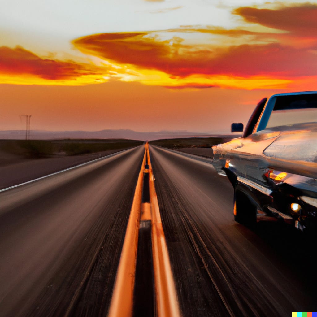 Cary speeding toward sunset