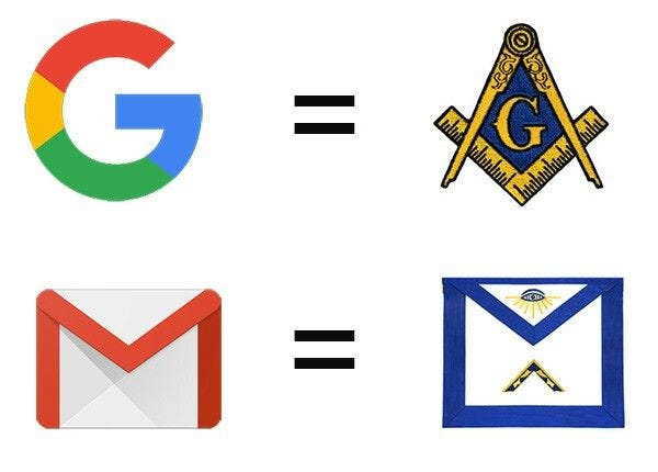 Satanic_logos_google Learn more at http://chemtrailsAreDemonic.org/ | Masonic  symbols, Masonic art, Google logo