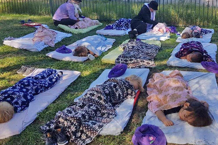The childcare centre letting kids nap outside in all weather