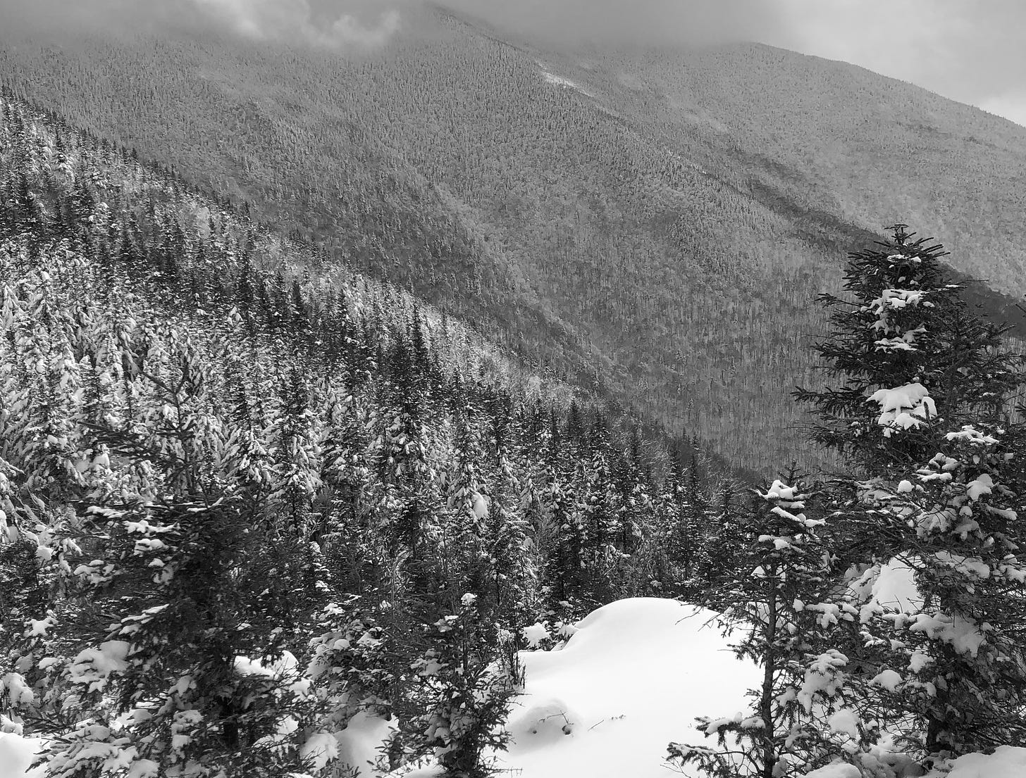 Snowy wilderness mountain landscape