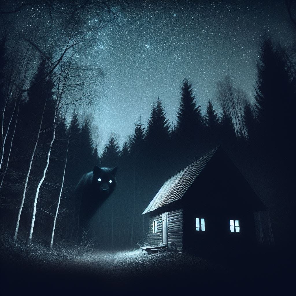 a black wold in the forest a black wold in the forest