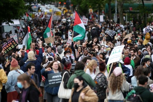 Pro-Palestinian protesters gather outside Met Gala in Manhattan