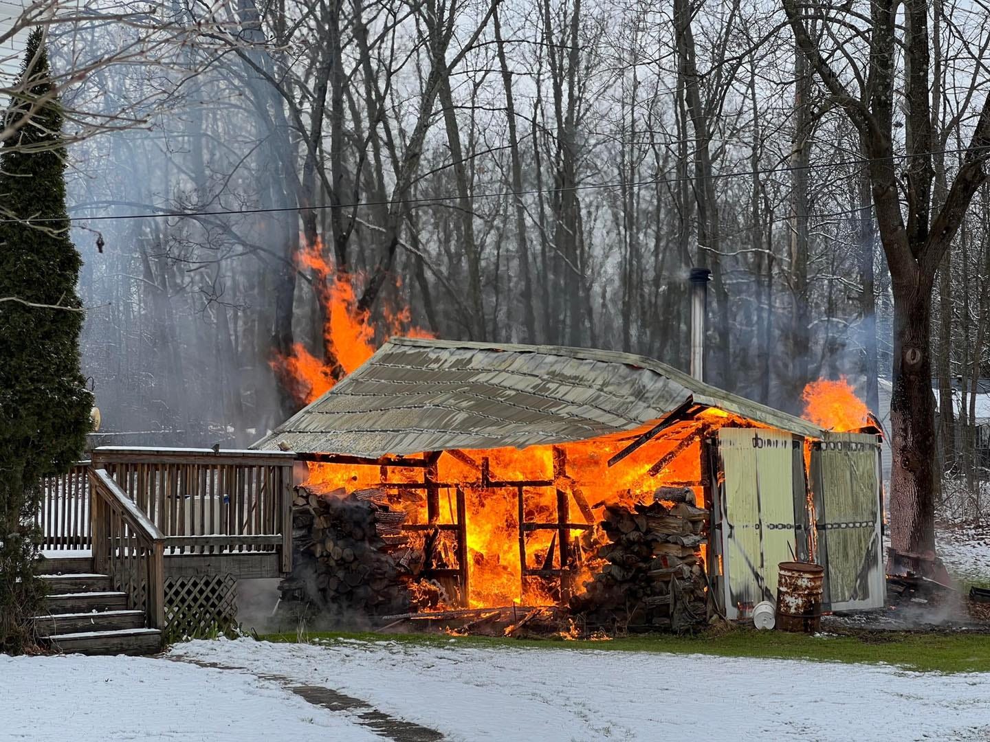 Several departments called to Weedsport shed fire on Sunday