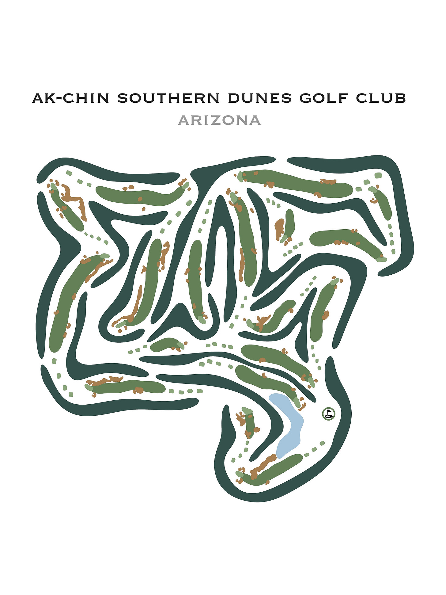 Ak-chin Southern Dunes Golf Club AZ Golf Course Map Golfer - Etsy
