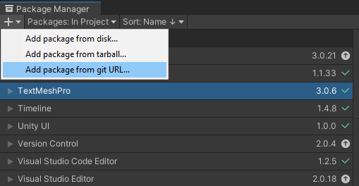 Unity Package Manager, add packge from git URL