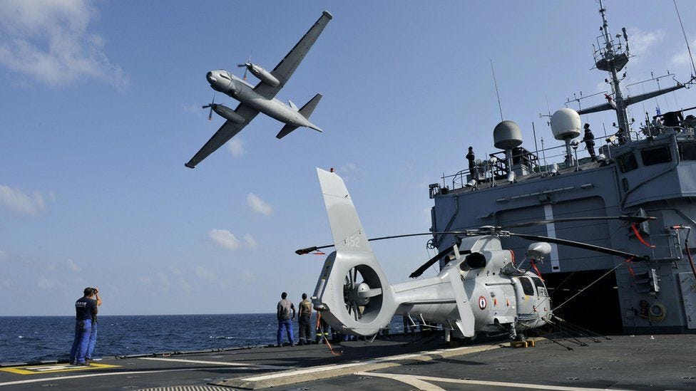 French navy sailing off Djibouti