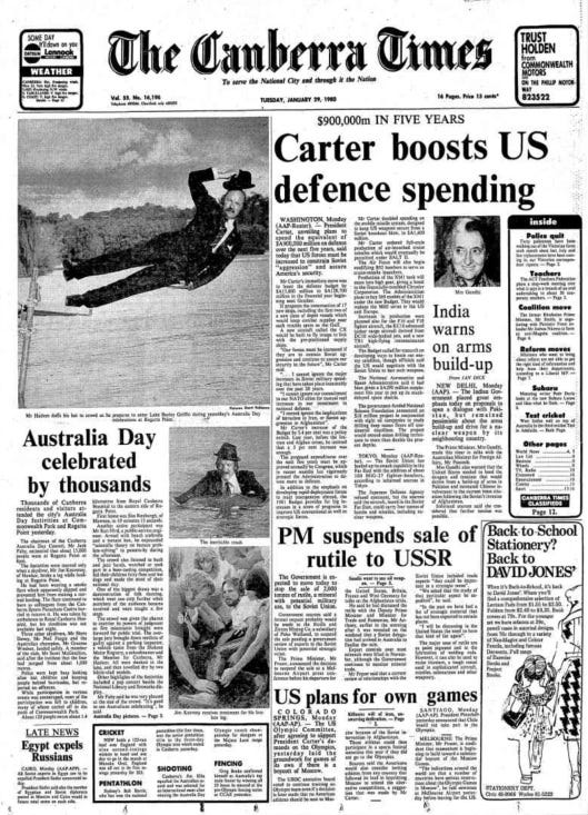 Canberra Times 1980 01 29 pg 1