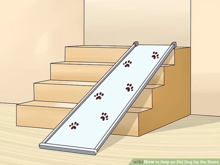 Step 1 Buy a lightweight ramp for indoor or outdoor stairs.