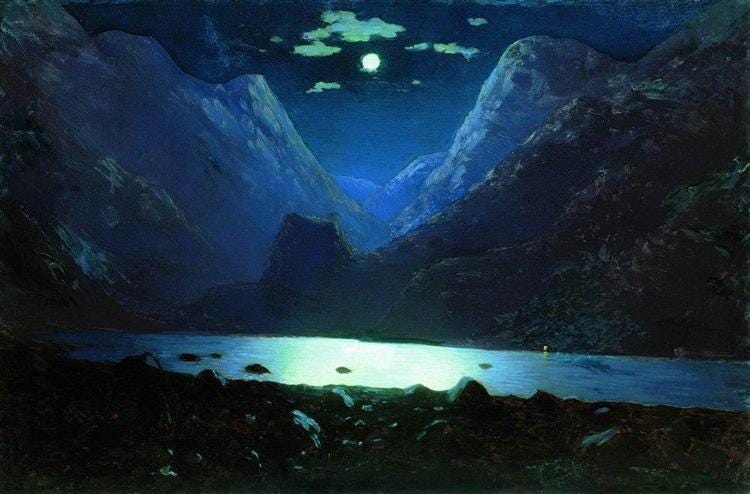 Daryal pass. Moonlight Night, c.1895 - Arkhyp Kuindzhi - WikiArt.org