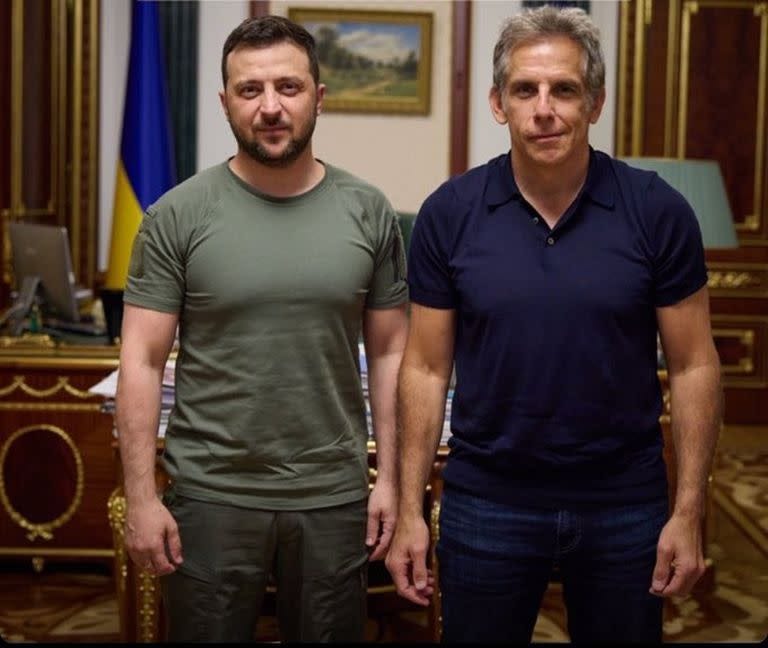 El video del inesperado encuentro de Ben Stiller con Zelensky en Kiev