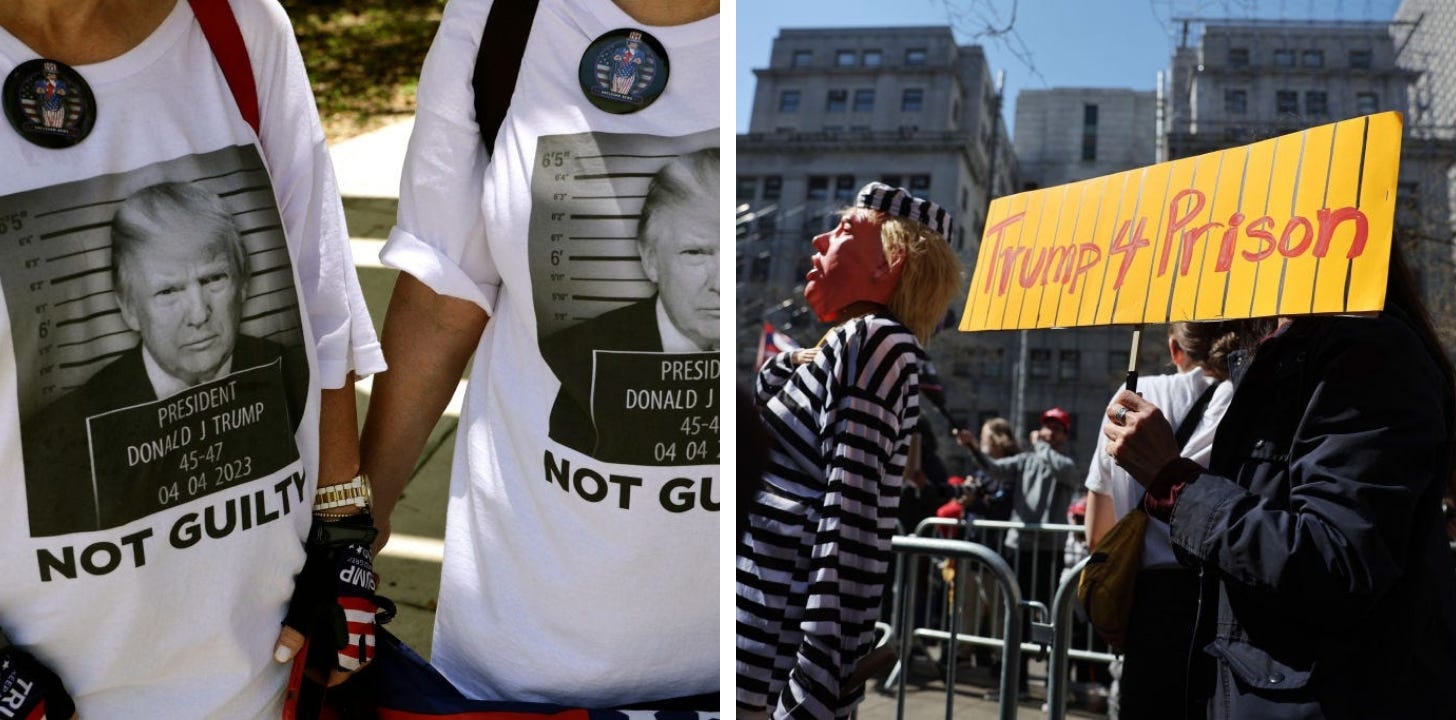 Trump supporters and opponents take different positions on the indictments.