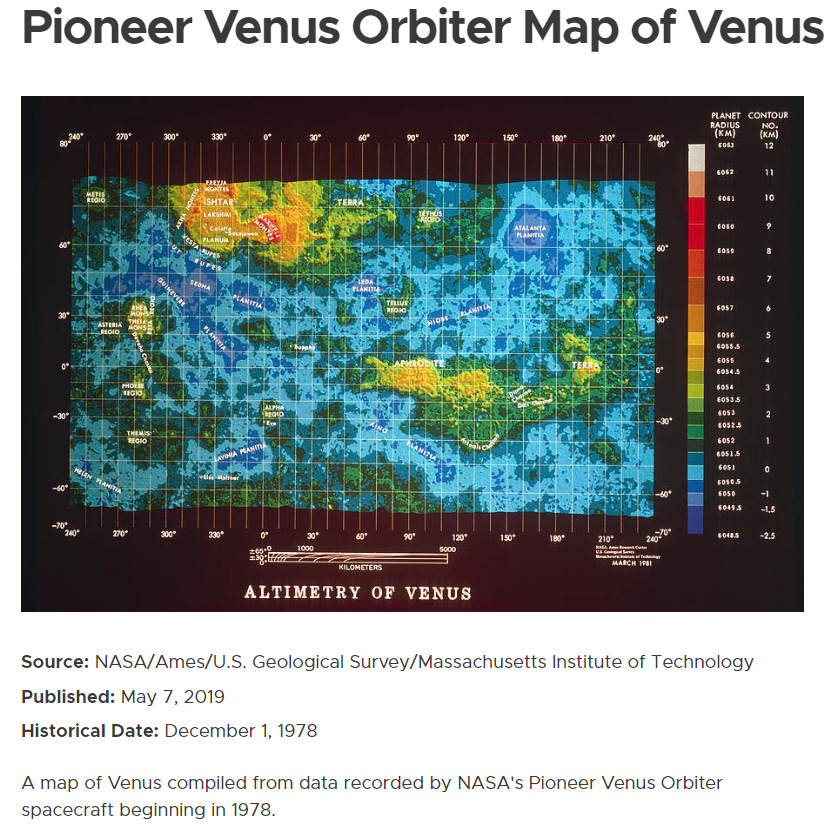Pioneer Venus Orbiter Map of Venus, a picture form NASA