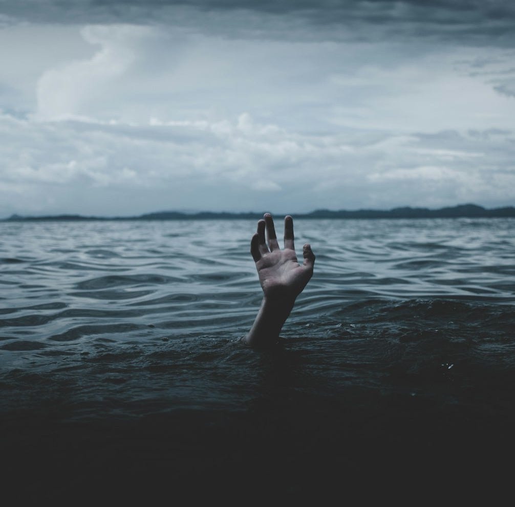 a person drowns underwater