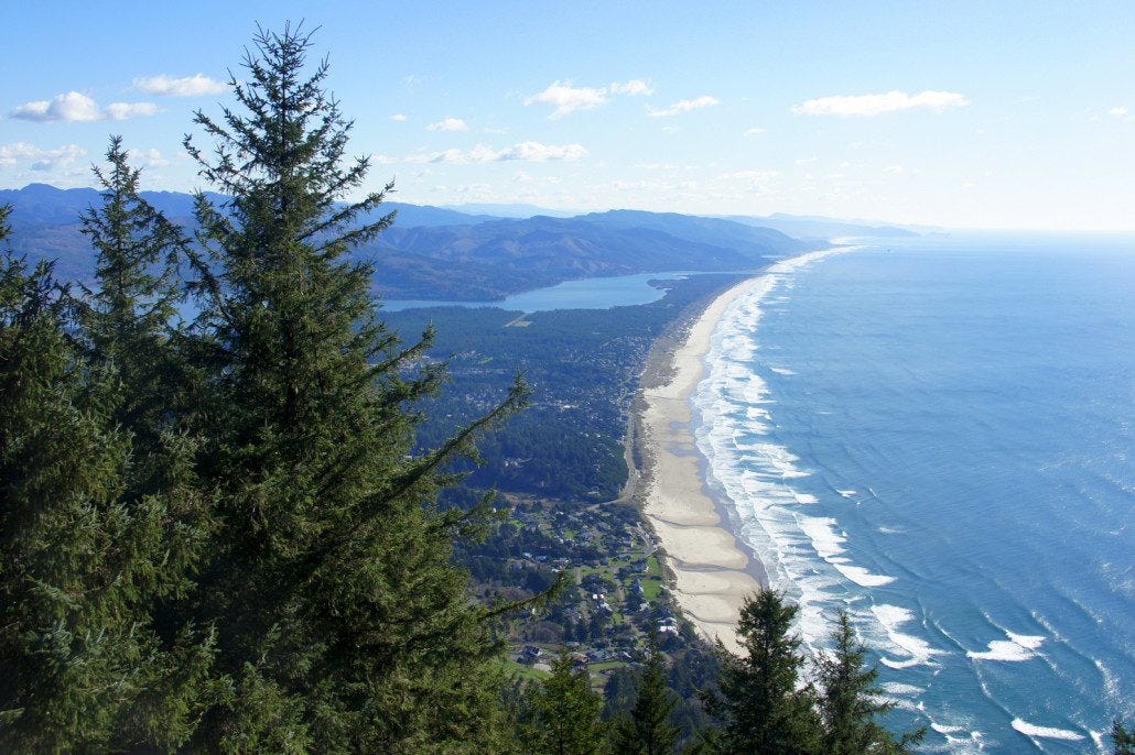 Rent your house and go here! (Niakahnie Mountain on the Oregon coast.)