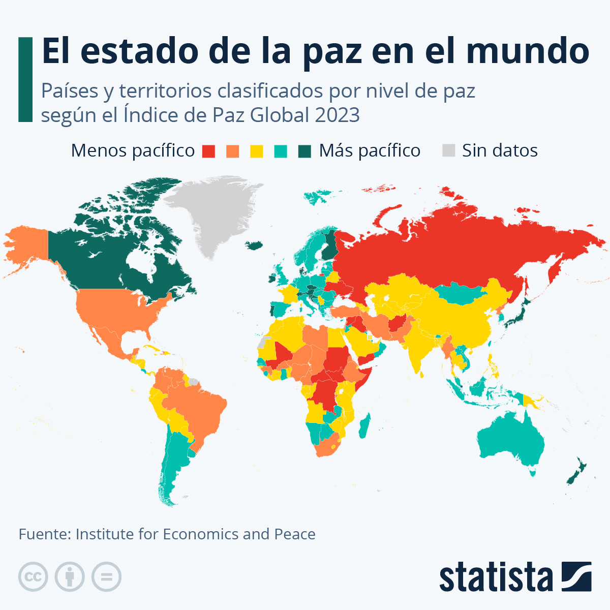 Mapa de Stadista para visualizar el Índice de Paz Global