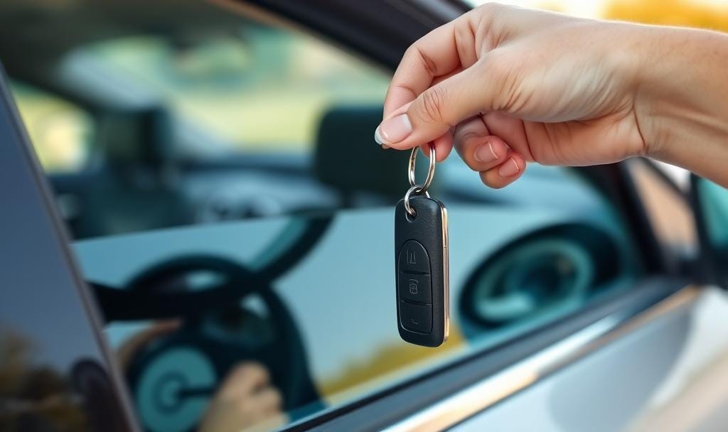 a car owner with the car keys 